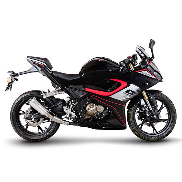 Scorpion Exhaust QJ Motor SRK125 R & S, Euro 5+, 2025-Current, Stainless Steel Red Power